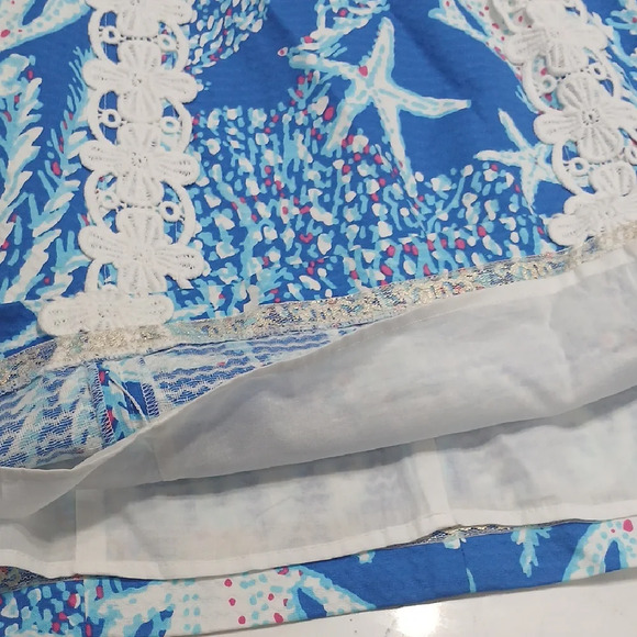 Lilly Pulitzer Blue and White Mini Dress Sz 4 Gentle Used - Picture 4 of 14